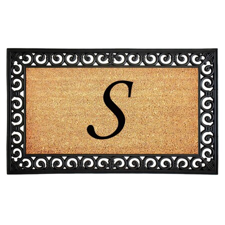 Calloway Mills Monogram Door Mat, Black, Natural, 18 in W x 30 in L 104131830S
